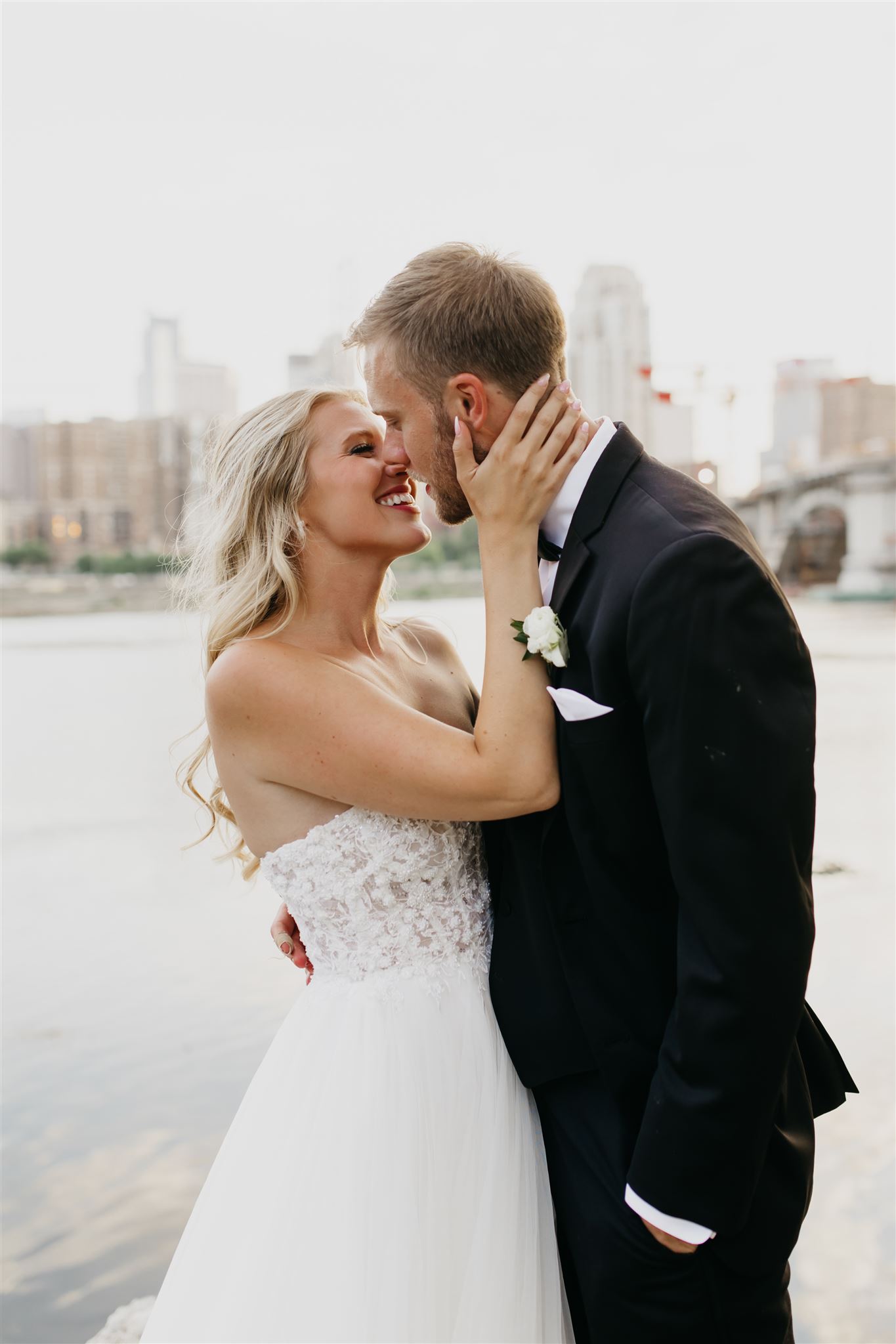 A sweet couples portrait in Minnesota during their wedding day