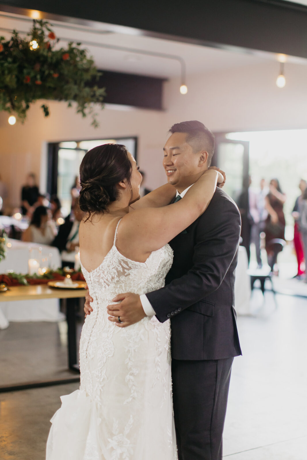 A couple's first dance as newlyweds