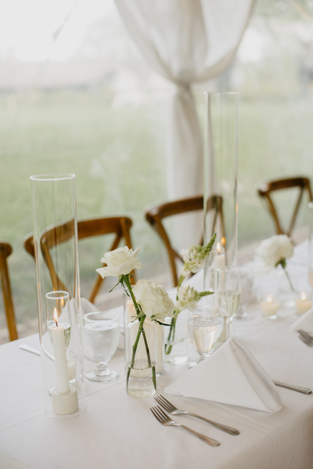 Details of the bride and groom's wedding reception