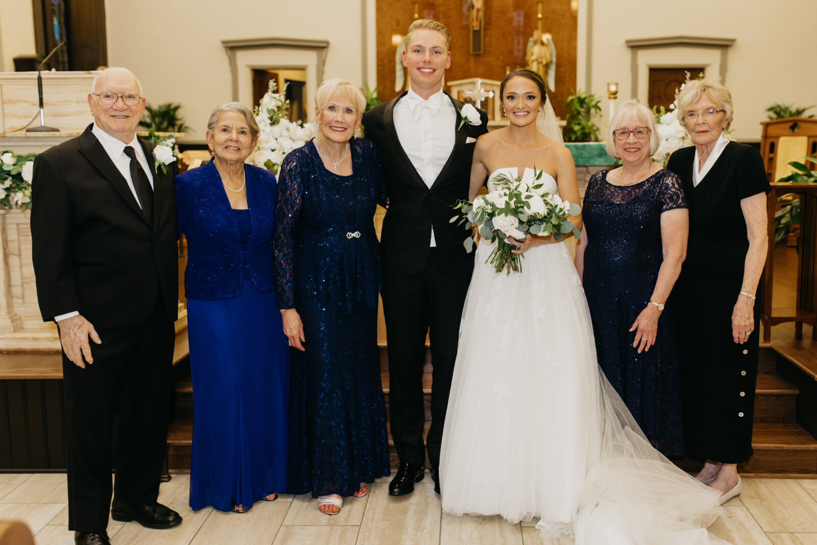 A photo of the lovely bride and groom's family
