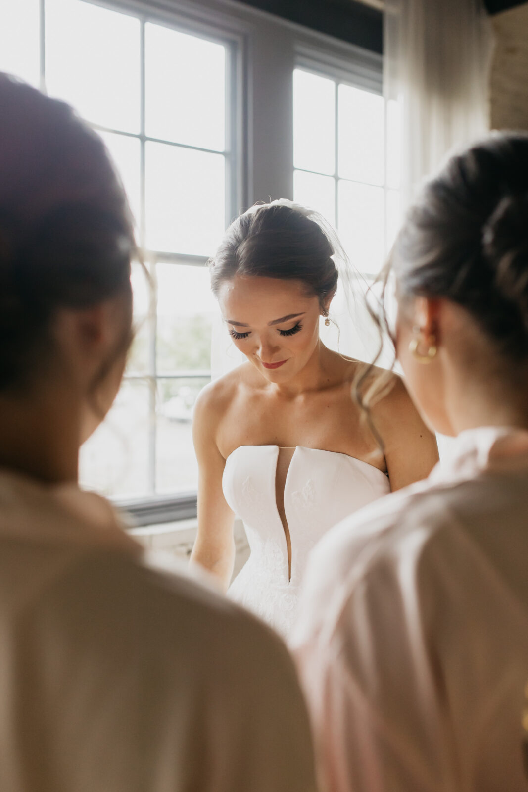A photo of the bride getting ready for her wedding day