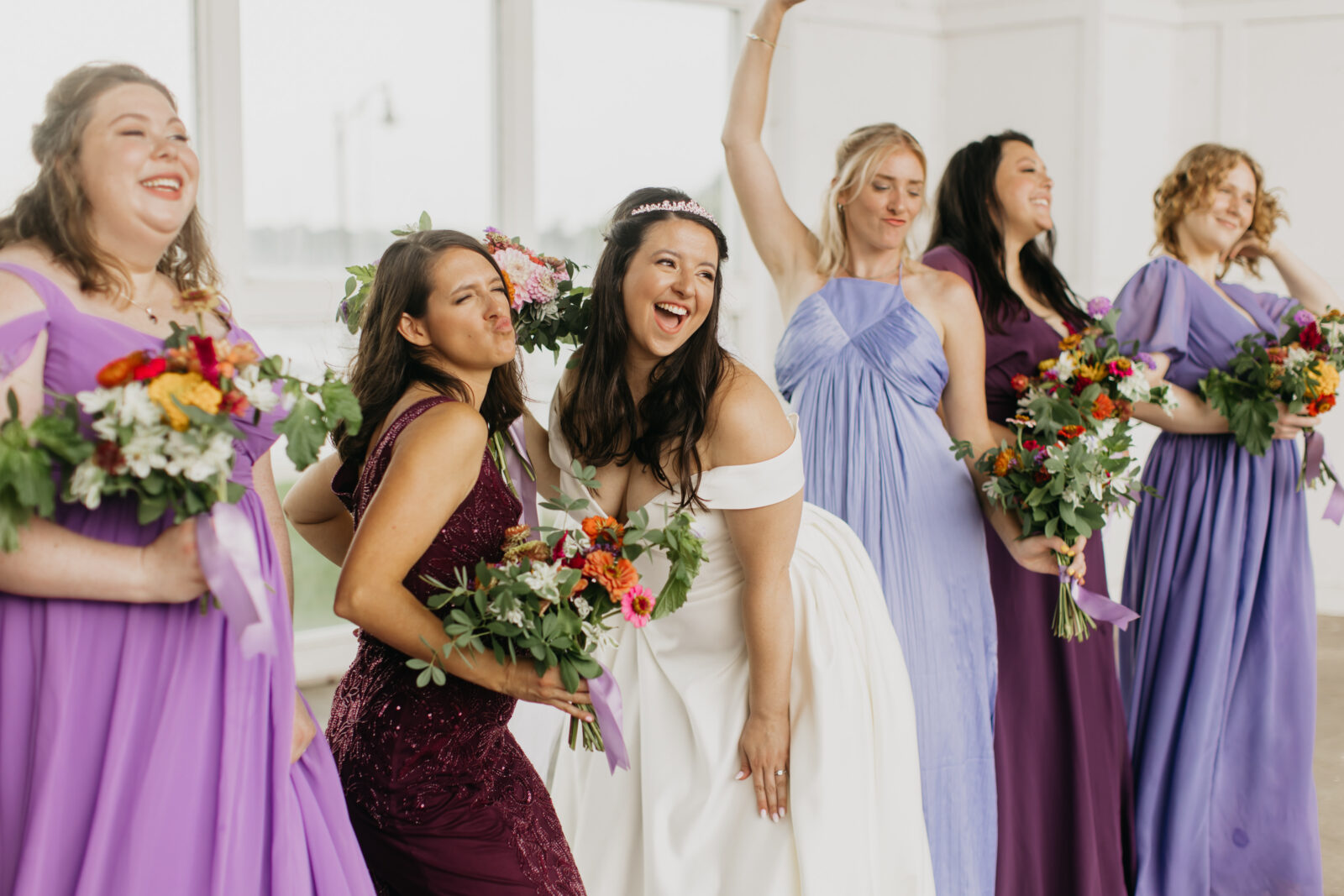 Photo of the lovely bride with her bridesmaids