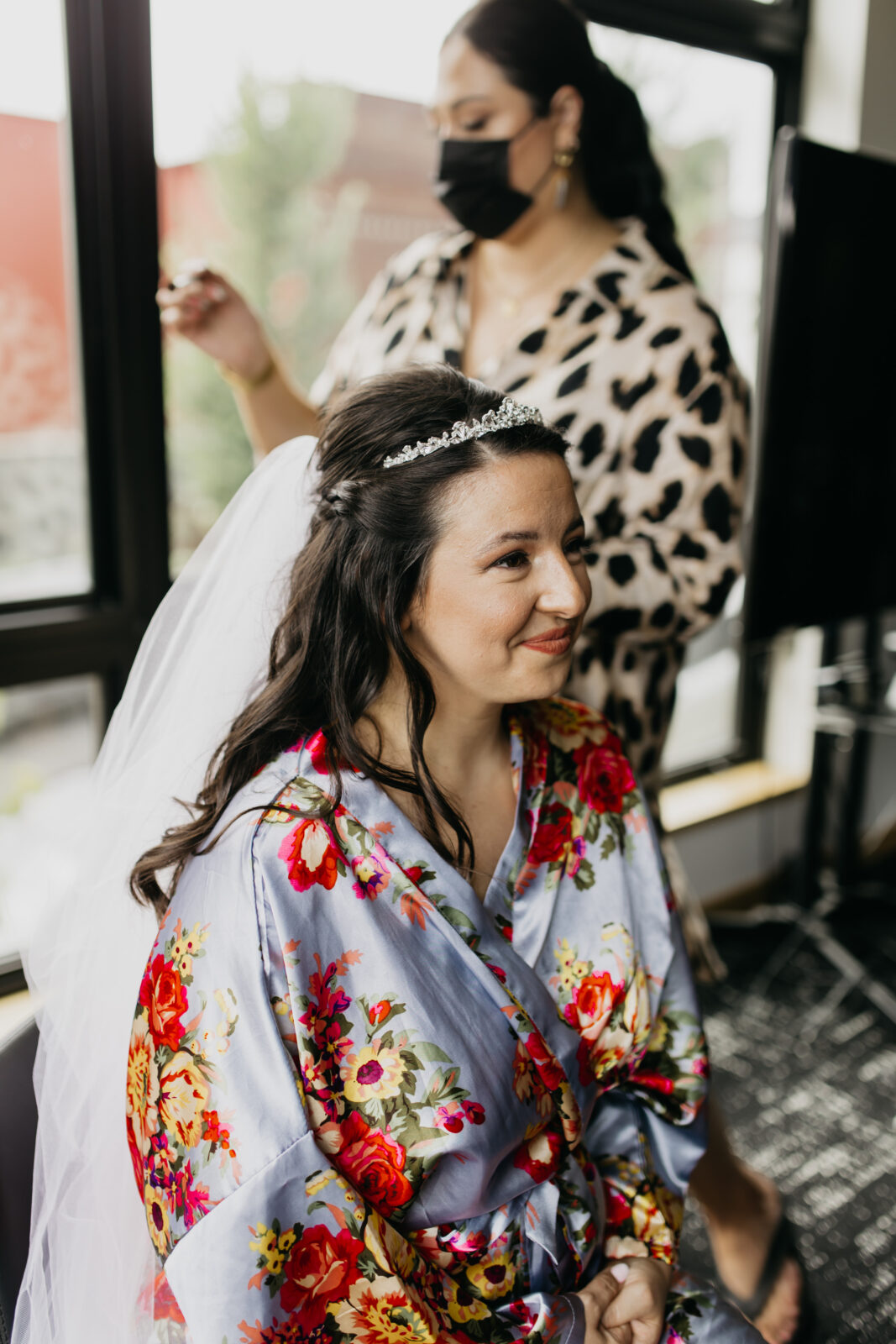Photo of a bride getting ready for her wedding day