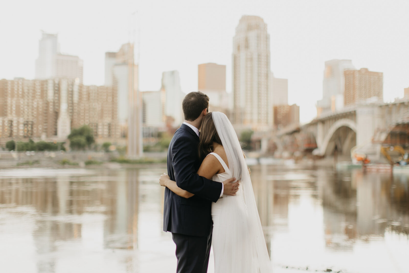 Photo of the bride and groom during their Minneapolis Event Center Wedding