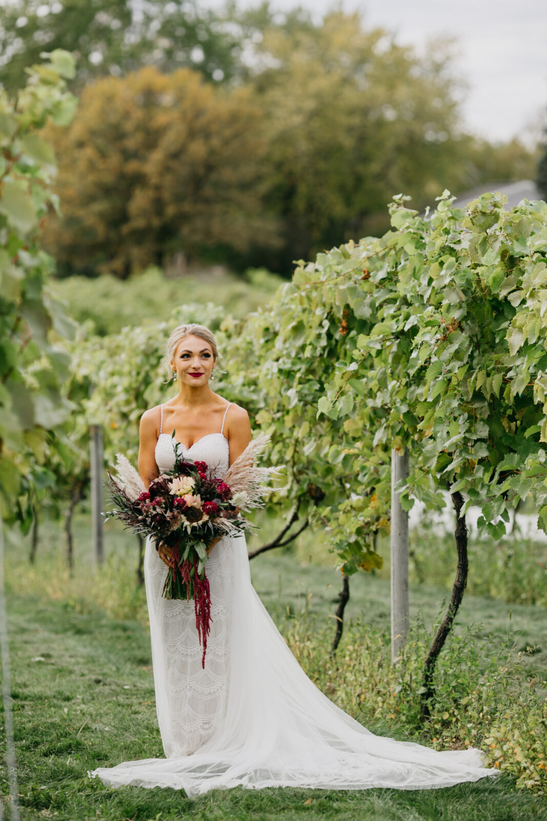 Photo of the bride photographed by a Schram Vineyards Wedding Photographer