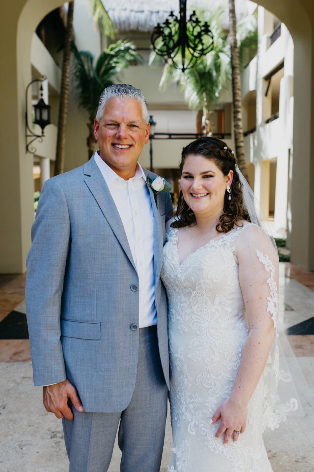 A photo of the bride and her father