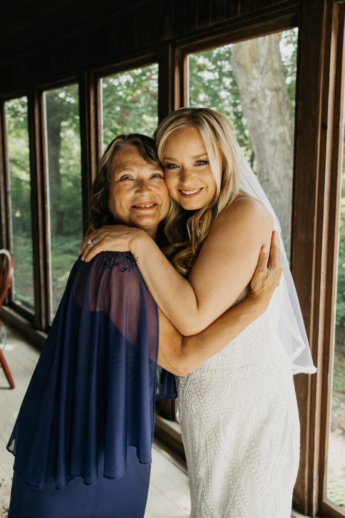The bride, Christa, with her mother during her wedding at Parley Lake Winery