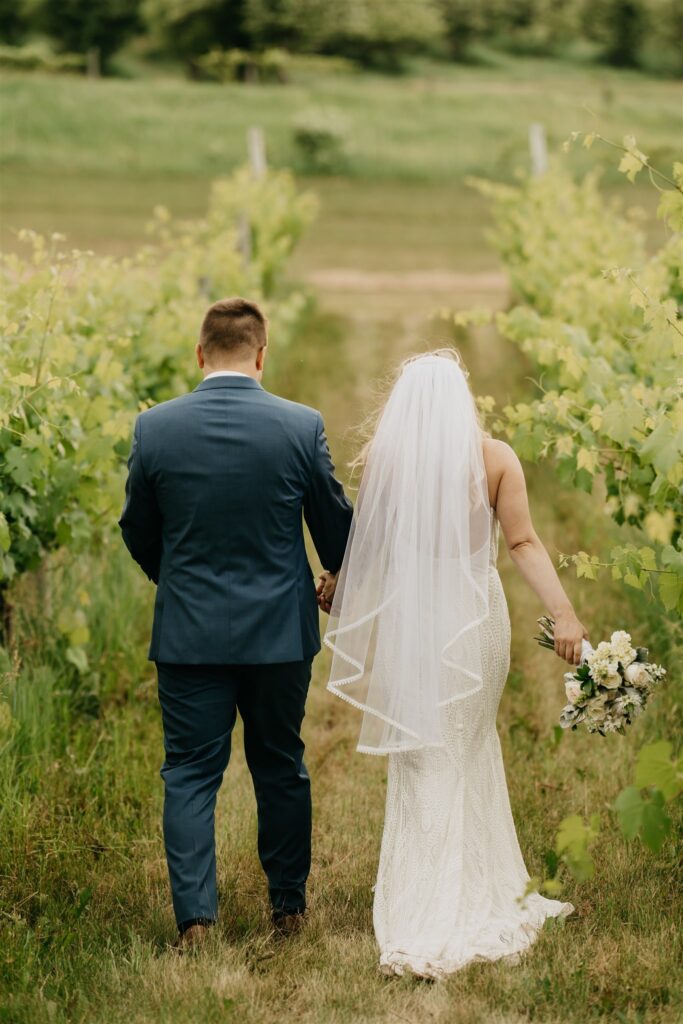 The wonderful bride and groom during their Parley Lake Winery wedding