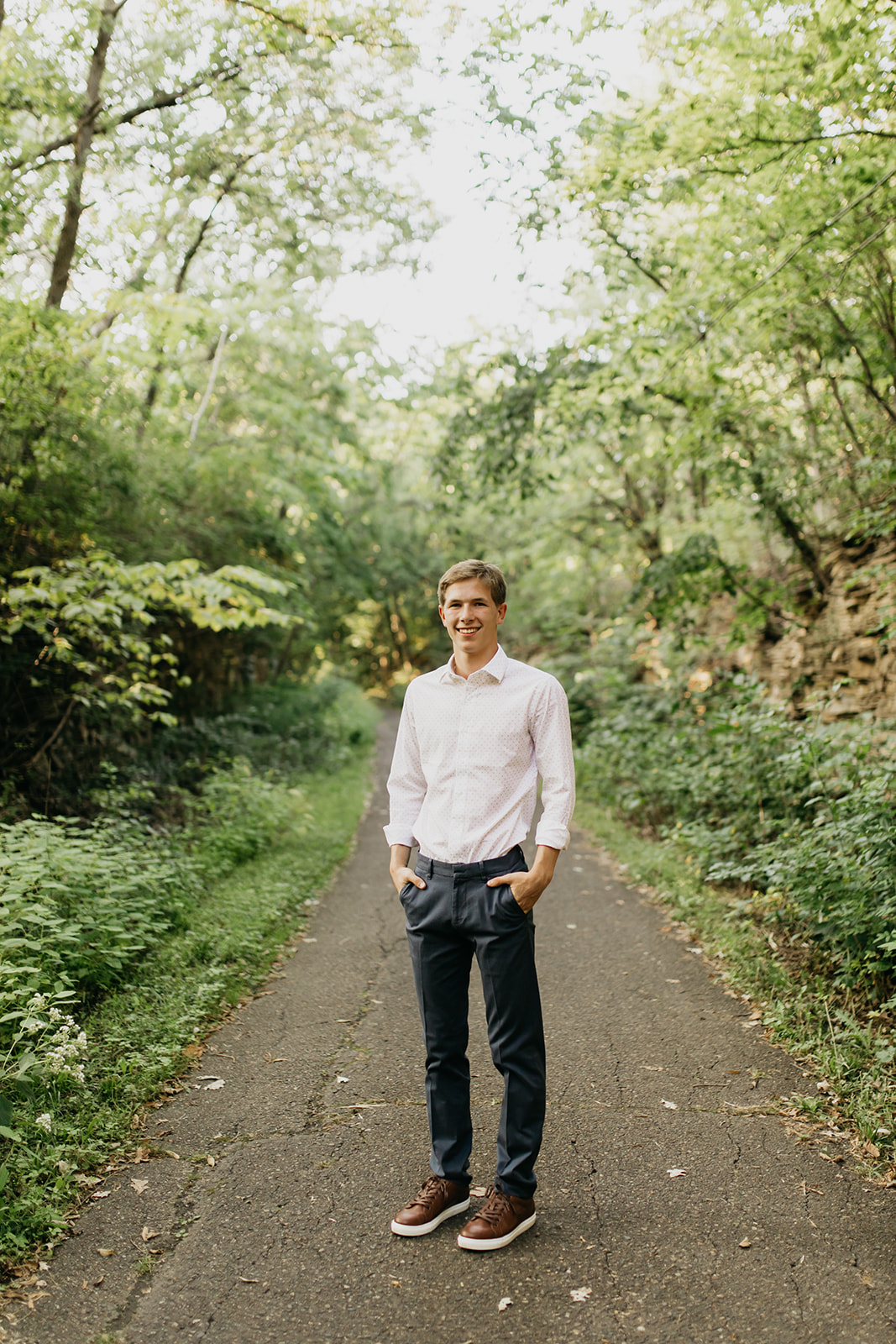 A senior's photo session with a Nature and Urban vibe