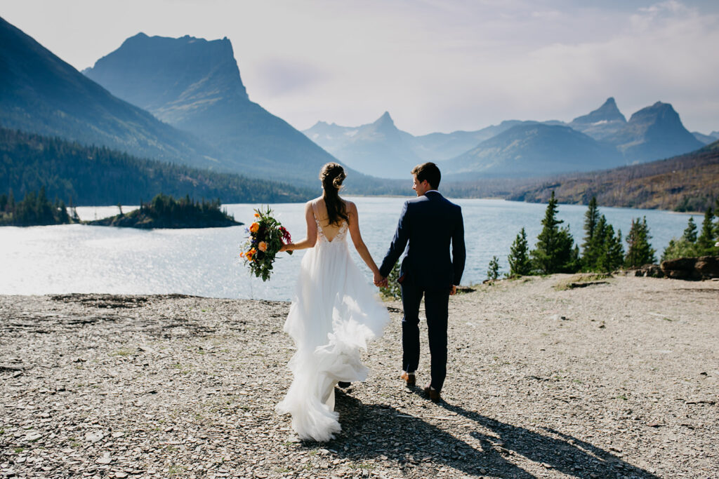 Photo of a couple posing at Glacier National Park