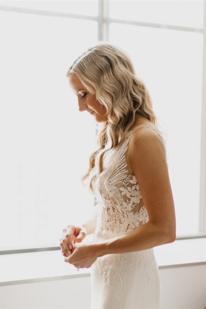 Photo of a bride getting ready