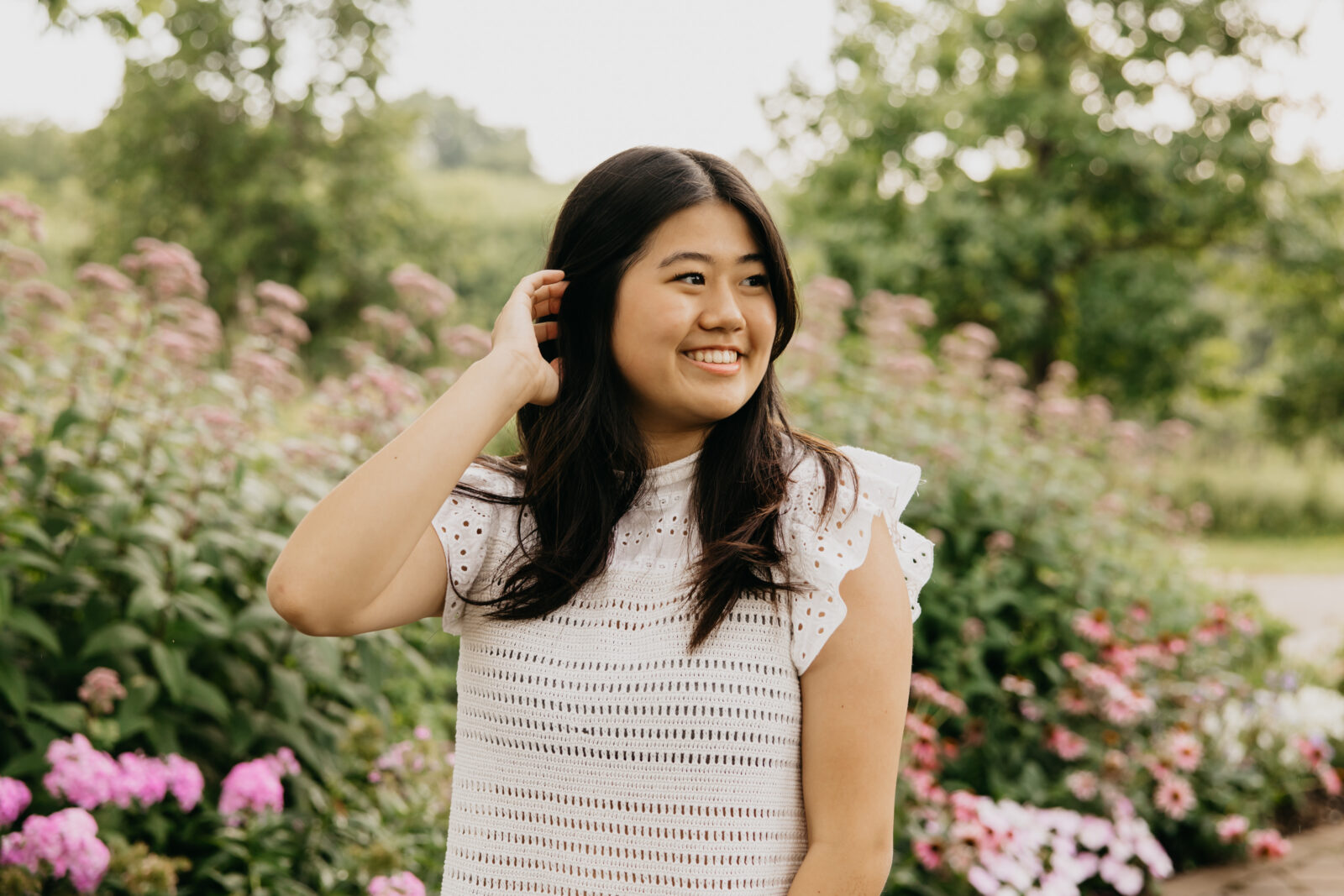 Edina High School Senior Photos by the Flower Garden