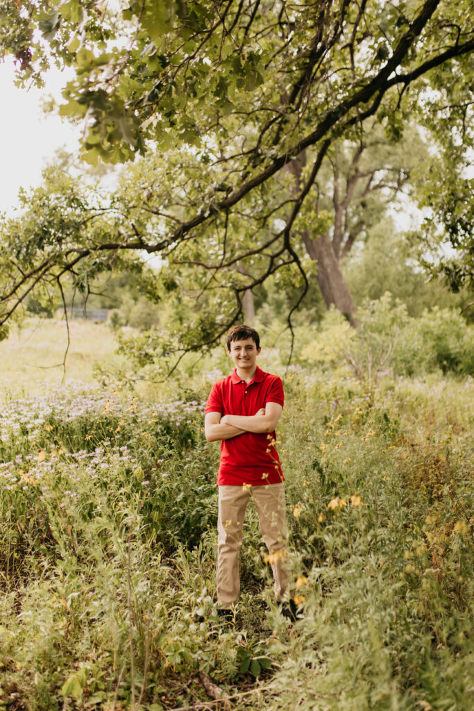 Sam, one of the 2024 Edina Seniors, had his senior session at the forest and field location.