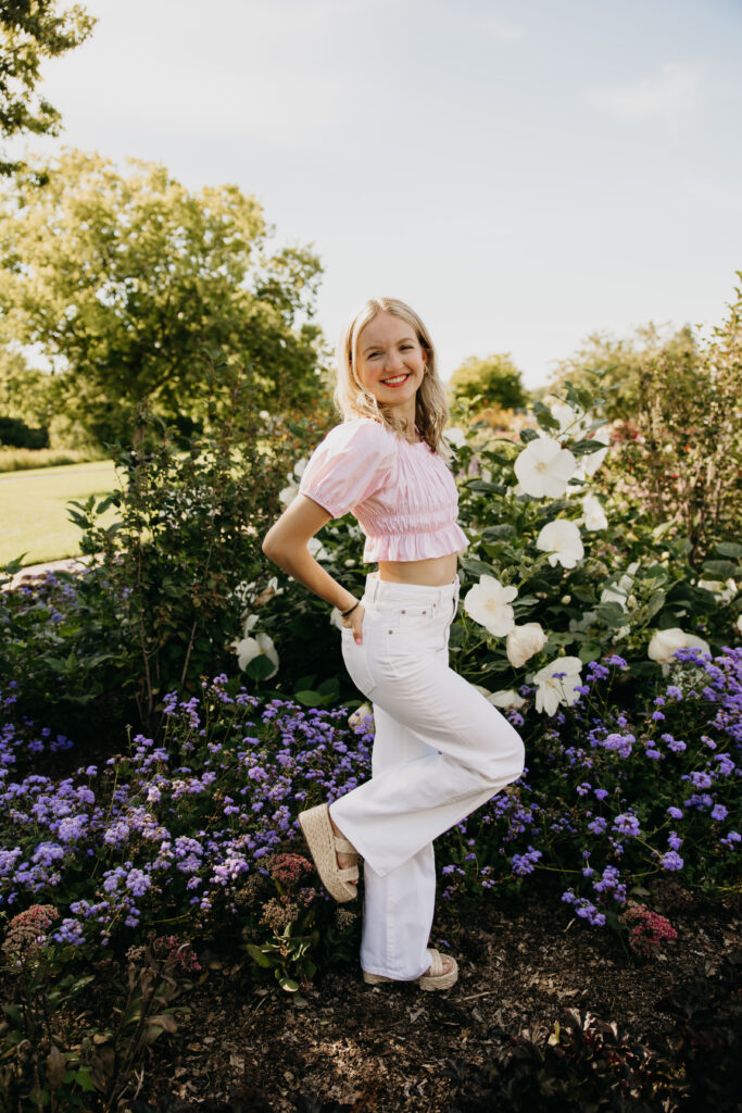 Visitation High School Senior Photos of Maddie by the summer blooms