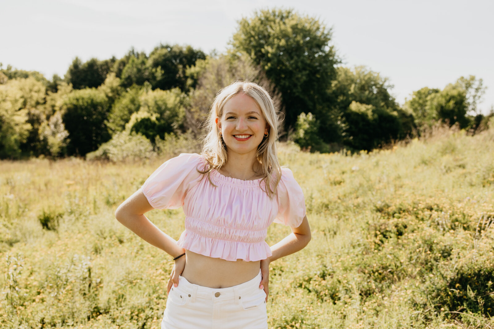 Visitation High School Senior Photos of Maddie by the summer blooms