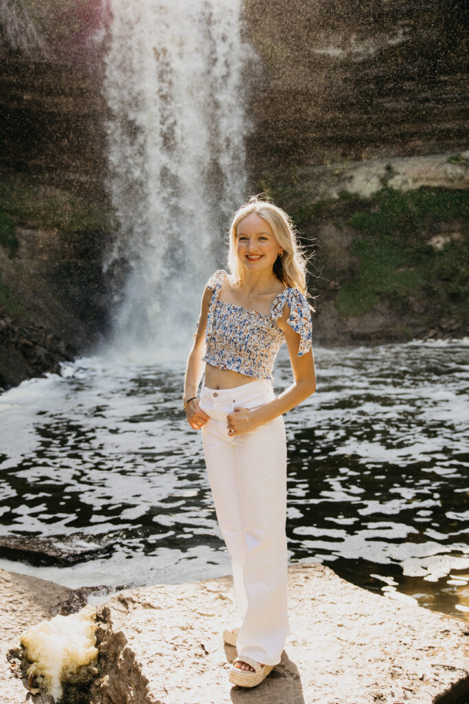 Visitation High School Senior Photos of Maddie by Minnehaha Falls