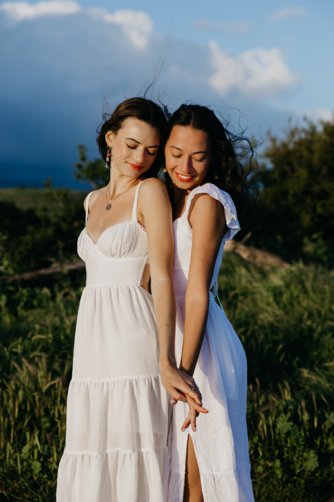 Santa Barbara Couples Photos of Amelia and Ila holding hands