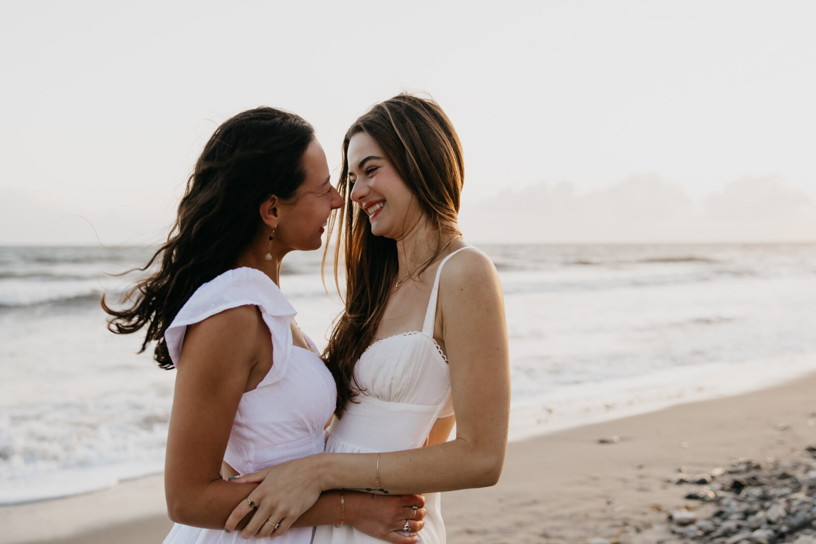 Santa Barbara Couples Photos of Amelia and Ila by the beach