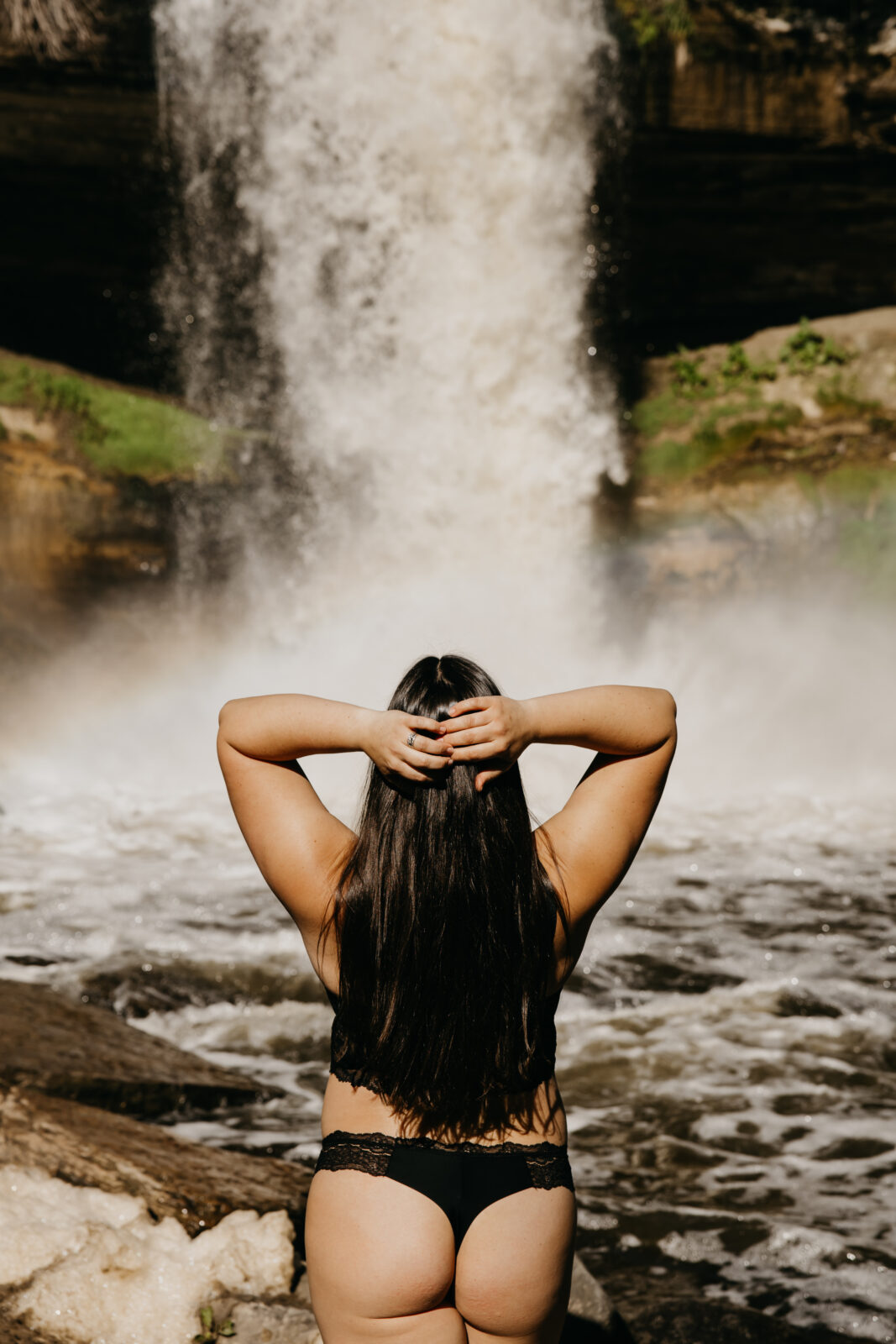 Outdoor Boudoir Photos by the Falls