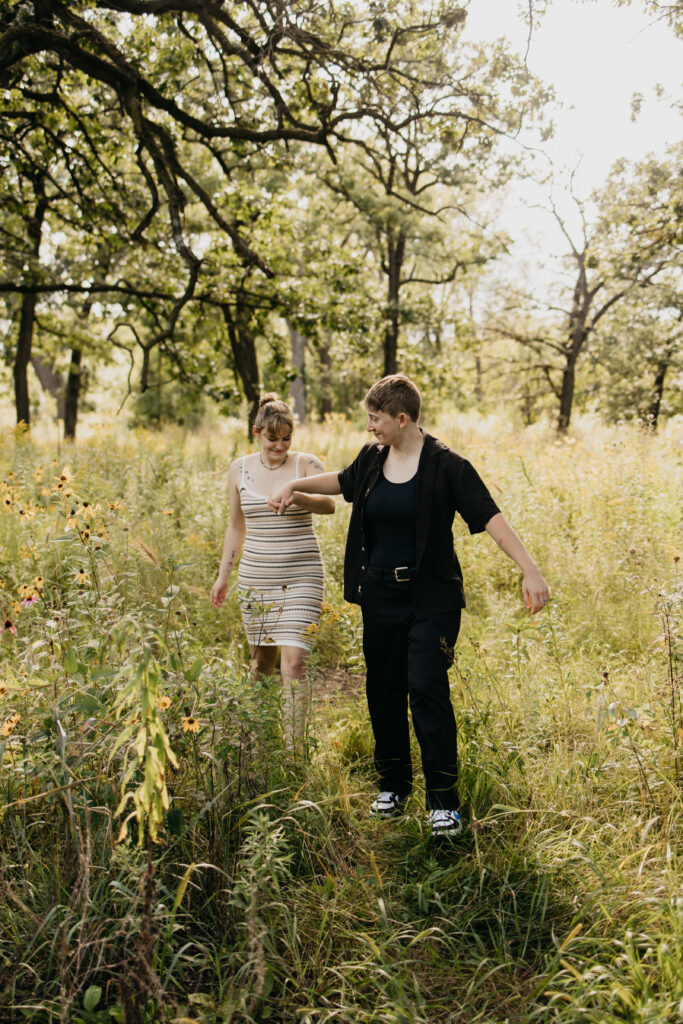 Minneapolis Surprise Proposal Photos at a forest and field location