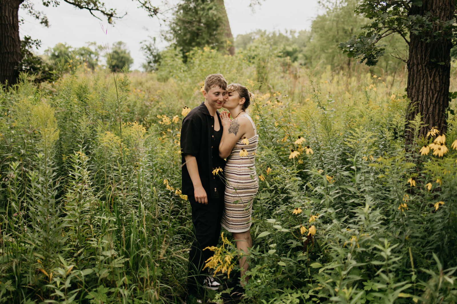 Minneapolis Surprise Proposal Photos at a forest and field location