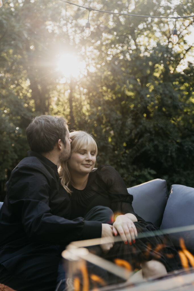 Backyard Engagement Session of Autumn and Brian