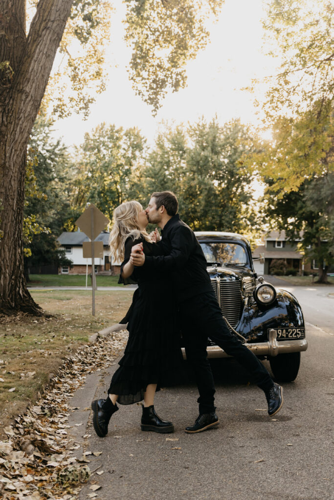 Backyard Engagement Session of Autumn and Brian