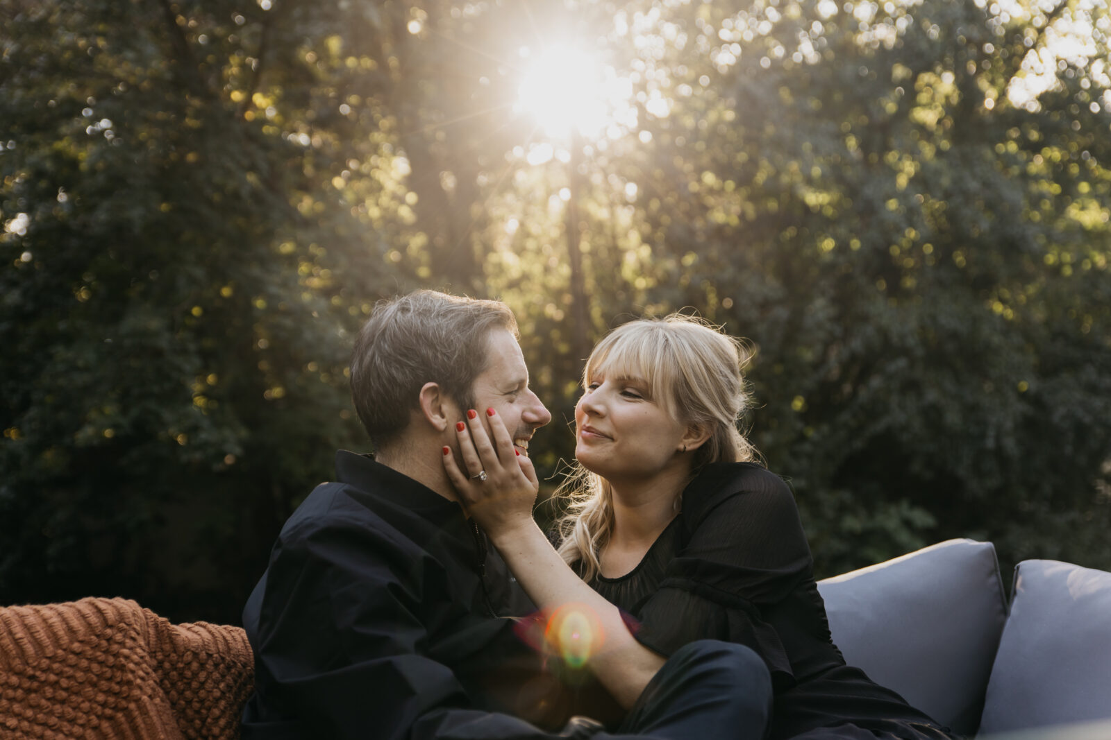 Backyard Engagement Session of Autumn and Brian