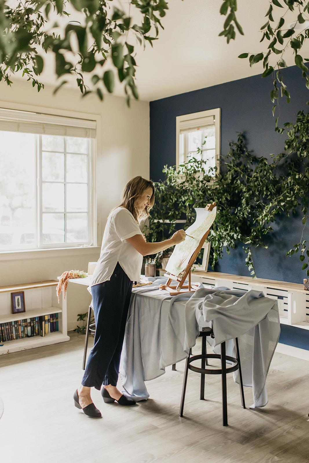 Woman Painting for her Branding Photography