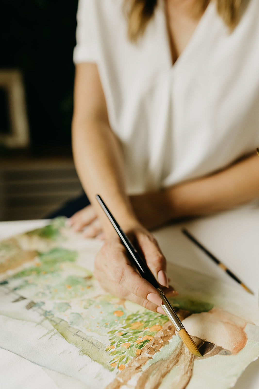 Woman Painting for her Branding Photography