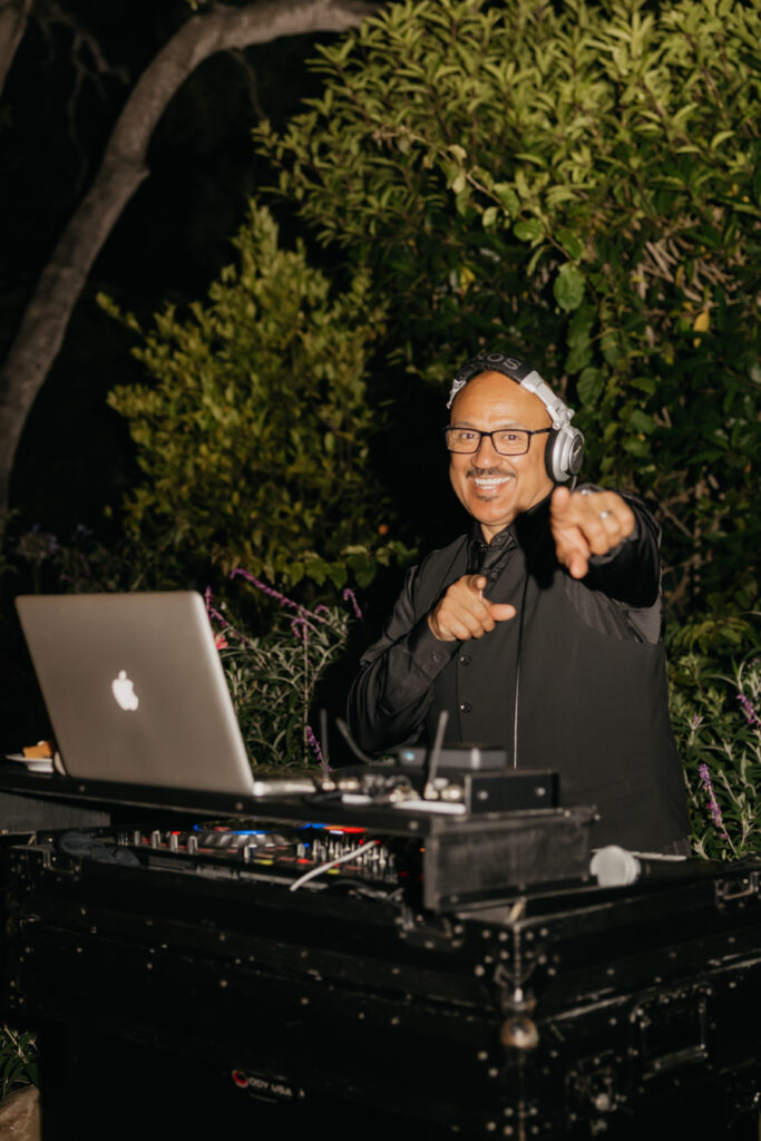 DJ Divine performing at the reception of a Montecito private estate wedding.