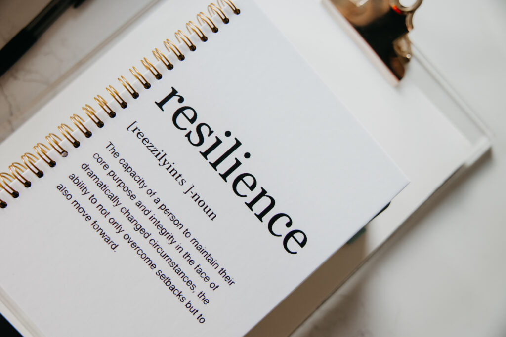 Close-up of resilience journal cover — branded B-roll content from Minneapolis psychologist brand photography session by Mycah Bain Photography
