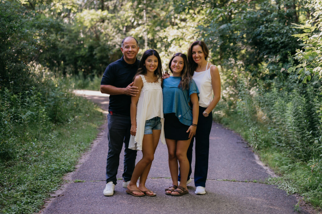 Emma Hollands with her family during her Minneapolis senior photo session